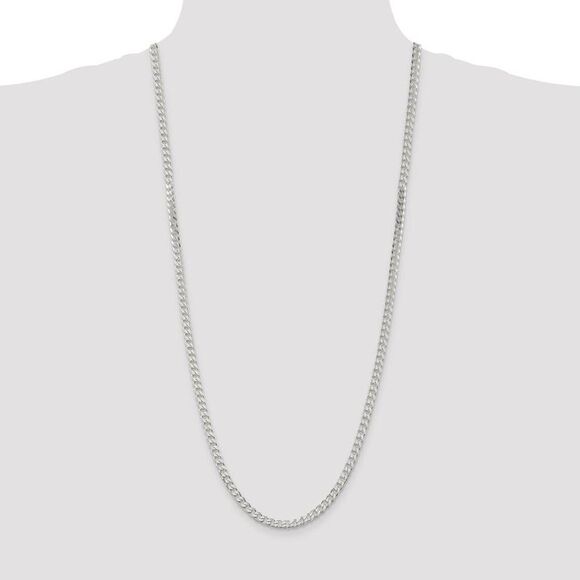 4.5mm Sterling Silver Solid Classic Curb Chain Necklace, 30 Inch - Picture 2 of 8